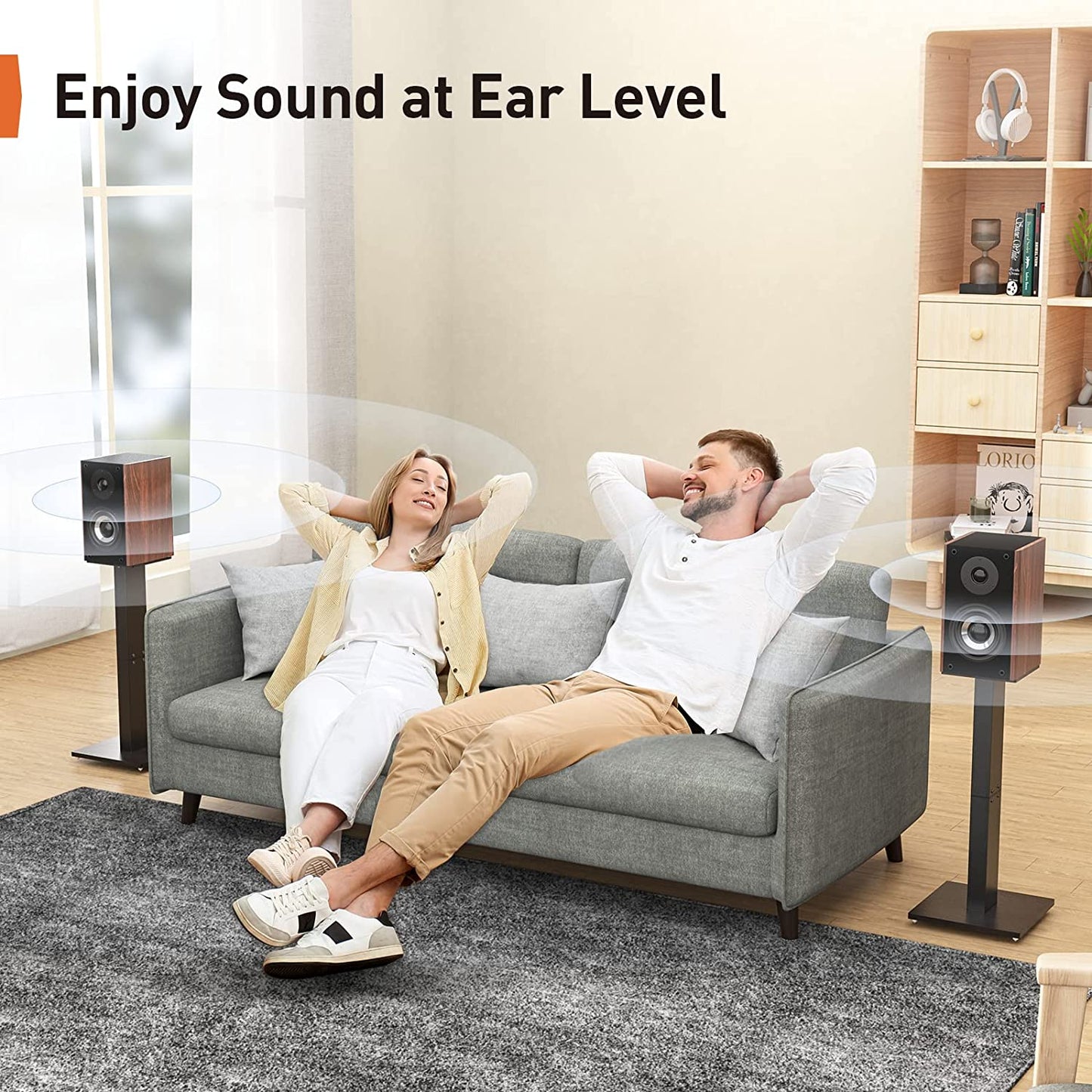 Speaker Stand for Bookshelf Speakers Up To 22 lbs