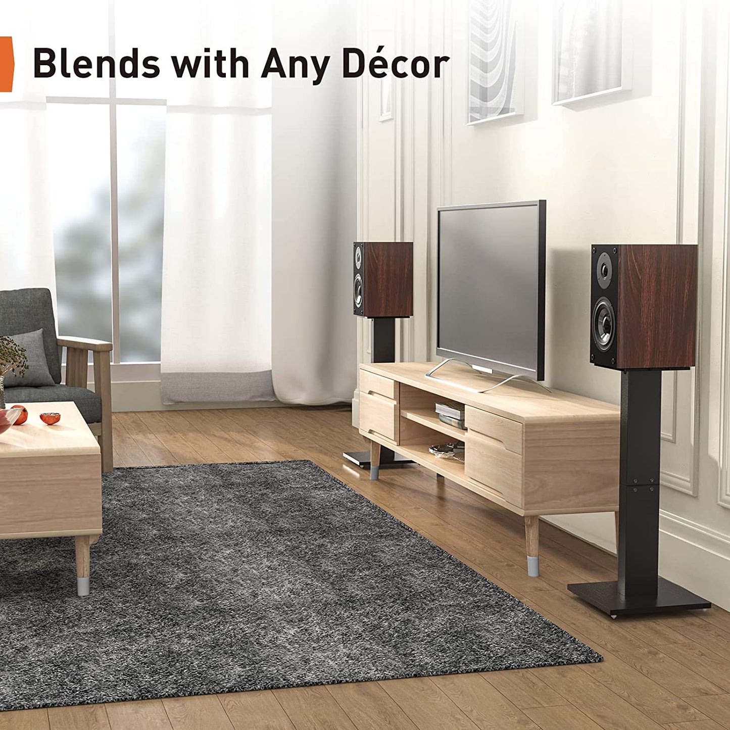 Speaker Stand for Bookshelf Speakers Up To 22 lbs