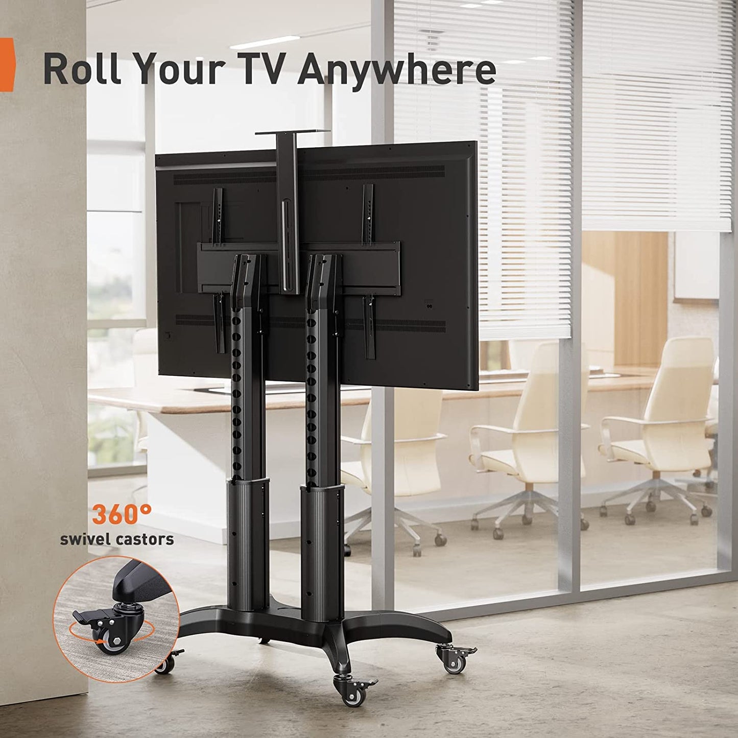 Heavy-Duty TV Cart For 55" To 90" TVs