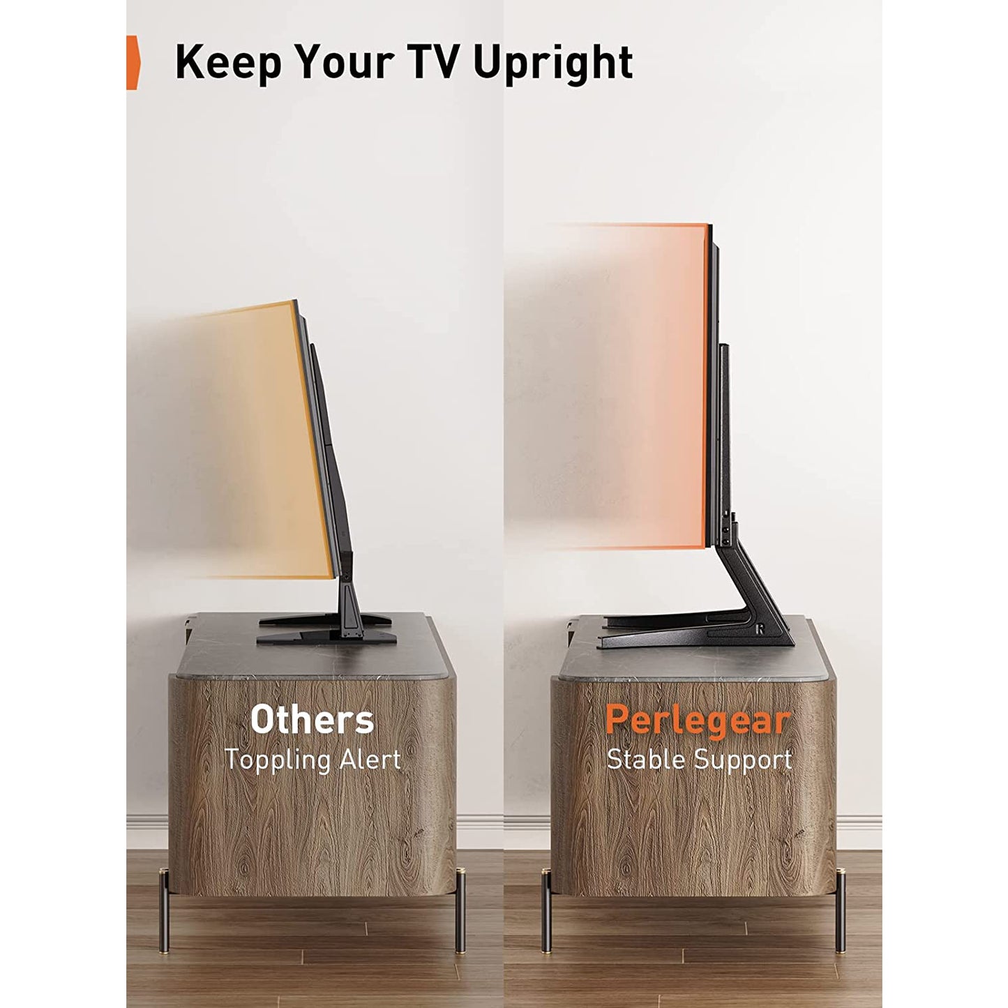 Fixed Tabletop TV Stand For 32" To 55" TVs